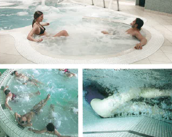 水中リラクゼーションを演出する水のアトラクション