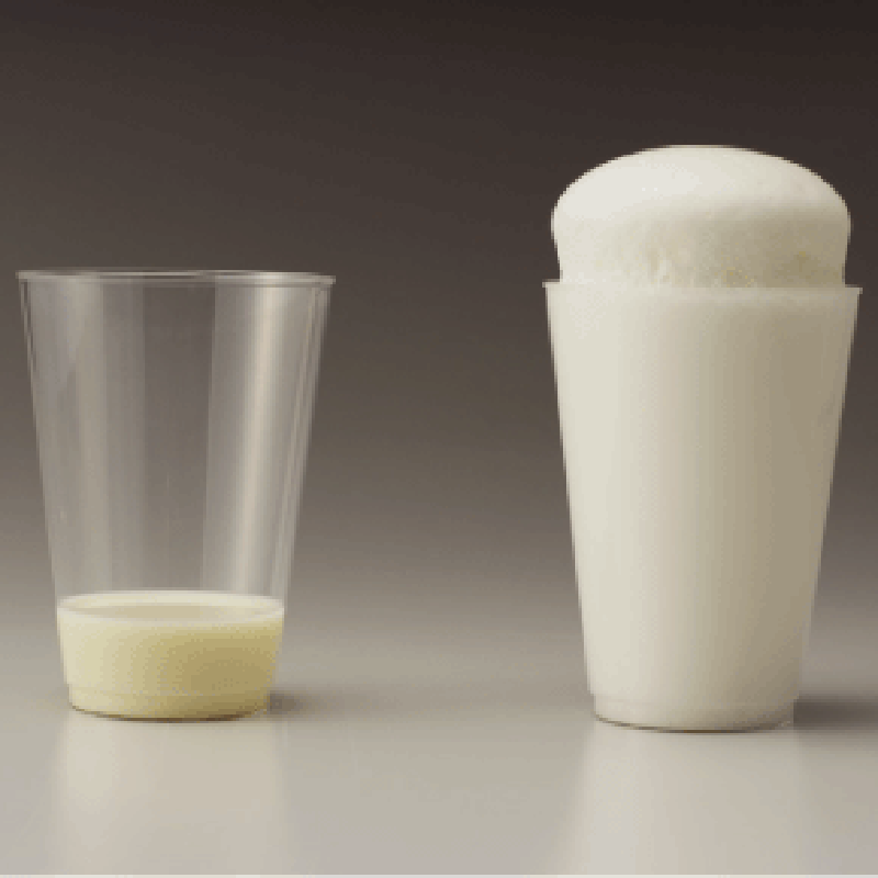 【約8倍に】混ぜるだけでスポンジができる『人肌のゲル原液 発泡』