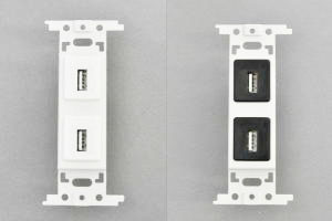 絶縁取付枠用コンセントモジュールUSB3.0 2スナップイン端子 ネット