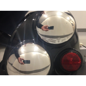 Silver mirror coating example | Allows light only from the inside while the outside has a silver mirror finish.