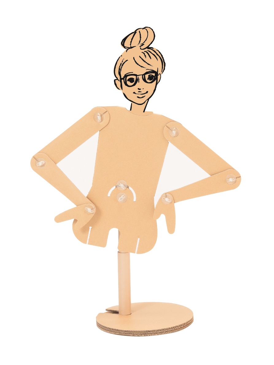 【ダンボールマネキン パピルス】レディース　半身（卓上用）