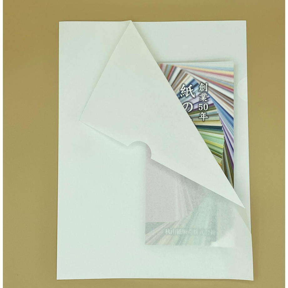 紙製クリアファイル片面半透明　A4用