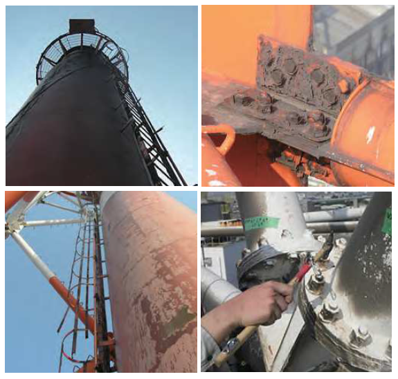 鋼板製煙突の点検調査・診断