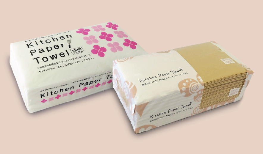 ピュアパルプ100％のキッチンペーパータオル