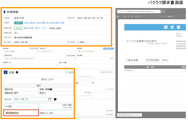 サービス『バクラク申請』