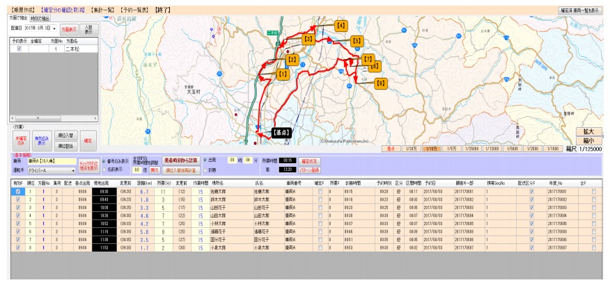 車両位置・配車割付・配送ナビ『配送支援システム』