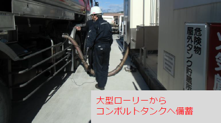 危険物屋外貯蔵タンク『コンボルトタンク』被災地域への設置事例