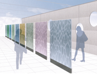 パーテーションスクリーンや店舗内装に！網専の金属布「モアレゾ」