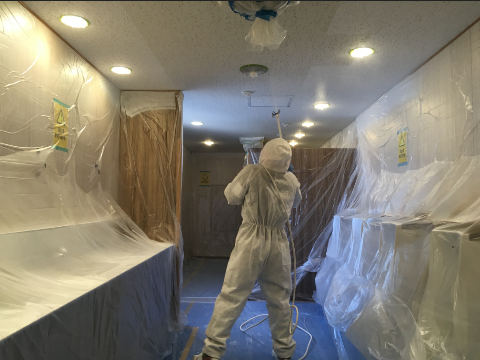 岩綿天井用不燃材パウダー塗装『シーリングマジック』