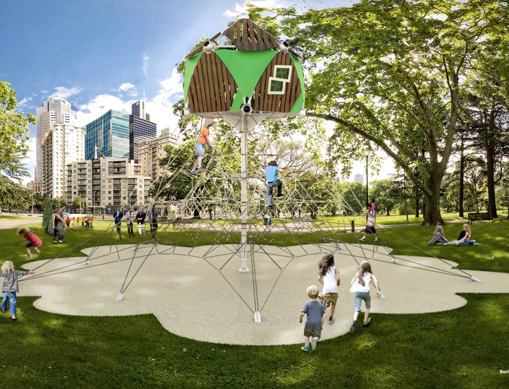 ロープネット遊具　ベリナーザイルファブリック　特注遊具