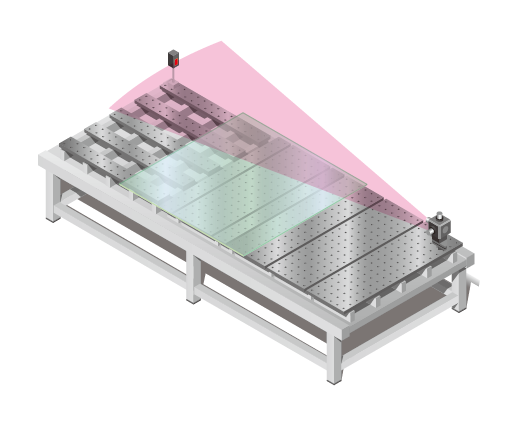 【トリプルスキャンレーザー事例】FPD製造装置の平面度測定