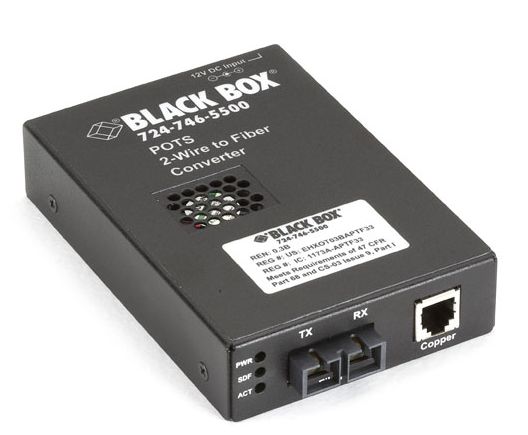 POTS 2線式ファイバ・コンバータ