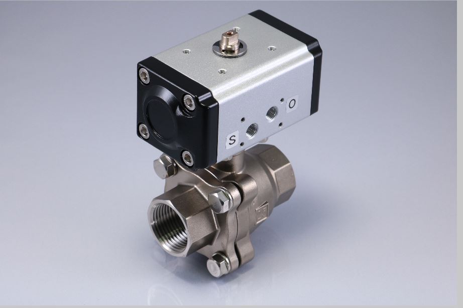 フルボア相当タイプ ステンレス製 小型空圧自動ボールバルブ