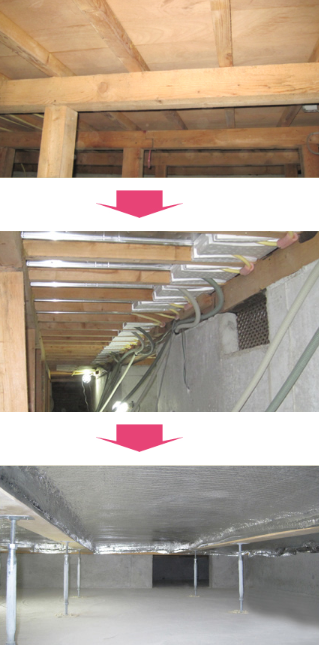 床暖房システム「床下工法」