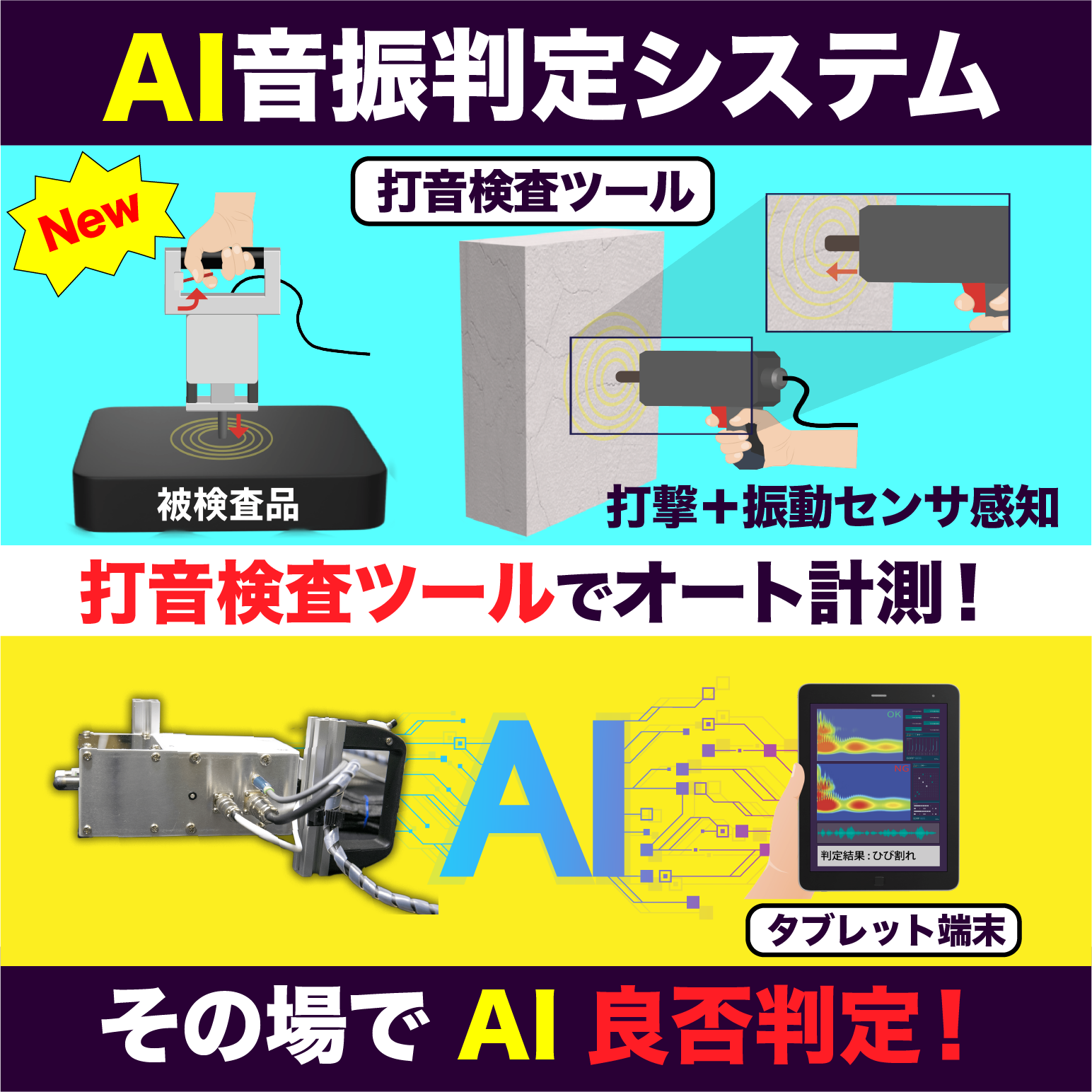 【計測システム事例】打音検査AI良否判定