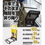 Electric stair-climbing cart with adjustable handle for easy ascent and descent on stairs.