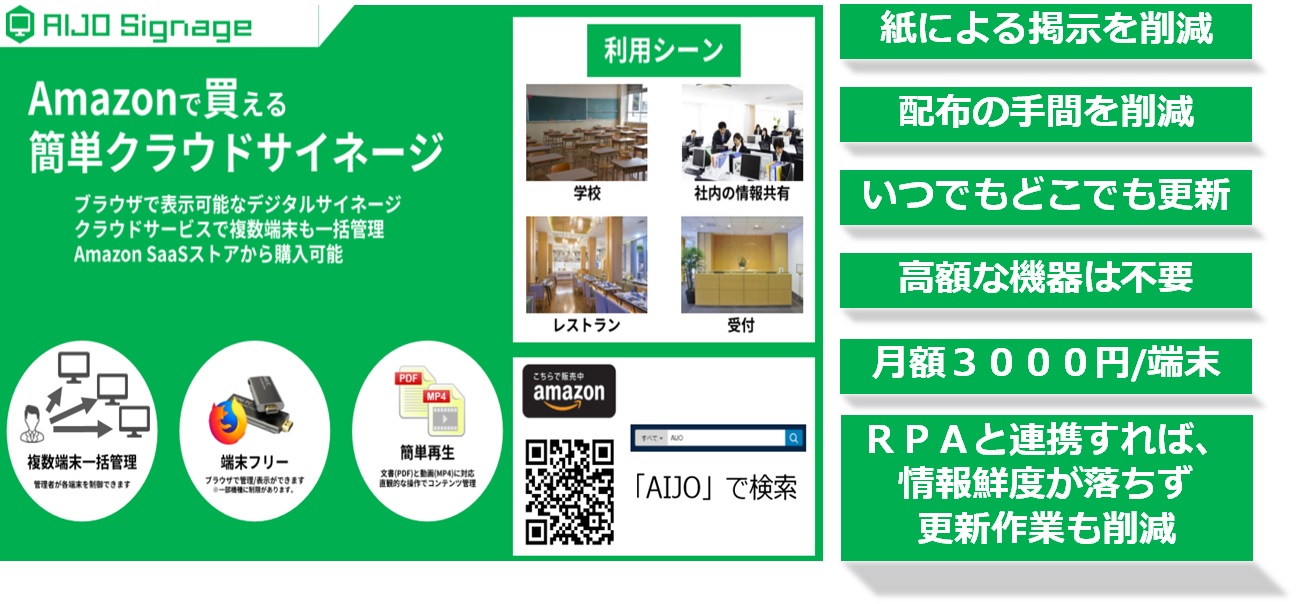 デジタルサイネージ　『AIJO Signage』