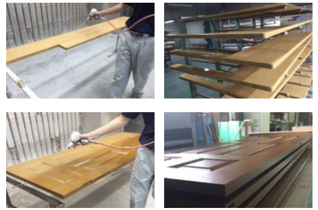 乾式ブースによる手吹き塗装