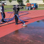 陸上競技場の復元洗浄ができる！【温水高圧 吸引一体型洗浄機】