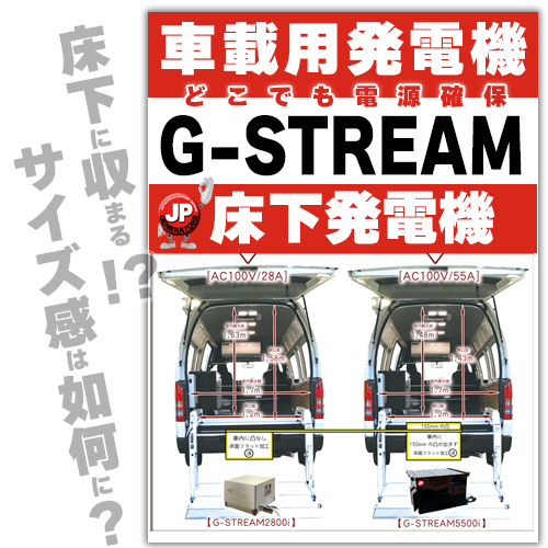 G-STREAMシリーズのサイズ感【車載用発電機】