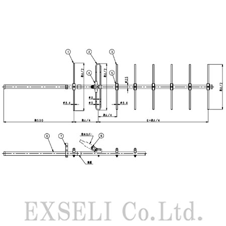 400MHz帯 8素子八木型アンテナ】8DV-450 エクセリ | イプロス