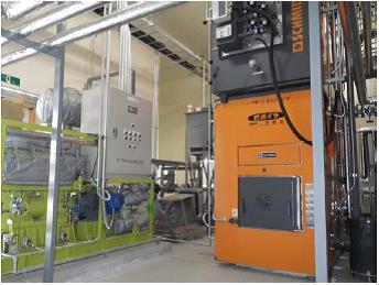 木質バイオマスボイラとスターリングエンジンコジェネシステム