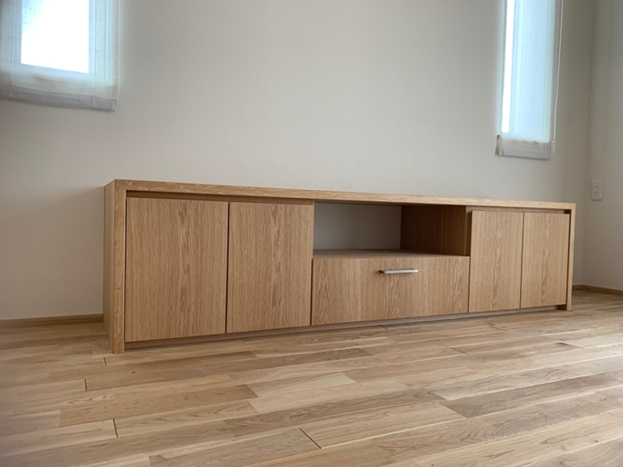 【製作事例】オーク突板テレビボード