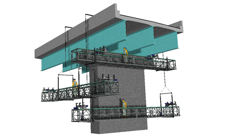 足場『橋梁点検用ノンレール移動足場』