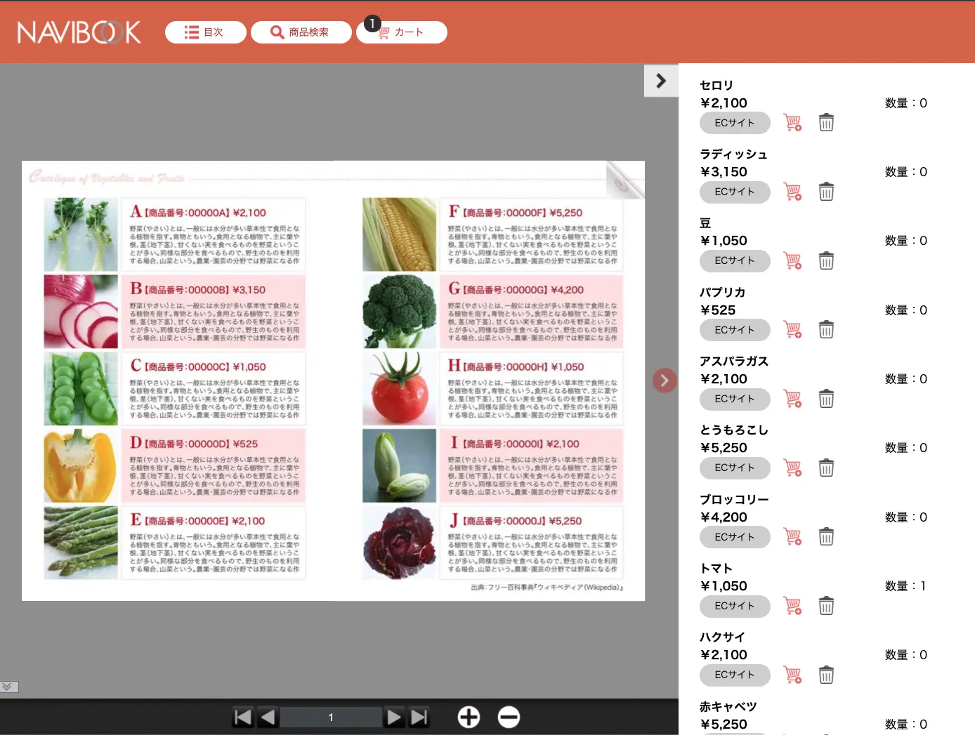 NaviBookシリーズ　カート型デジタルカタログ制作サービス