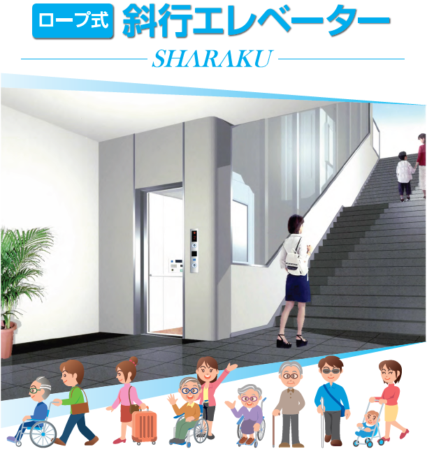 ロープ式斜行エレベーター『SHARAKU』