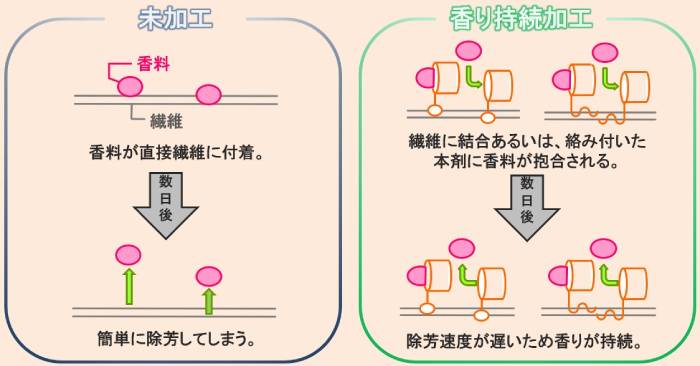 香り持続加工剤「クインライトFRG」