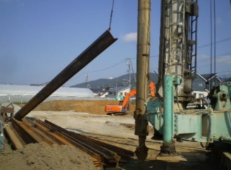 【施工事例】土留工事 オーガー圧入