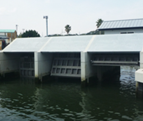 門柱レス＆柔構造対応樋門『オーバーリンクゲート』