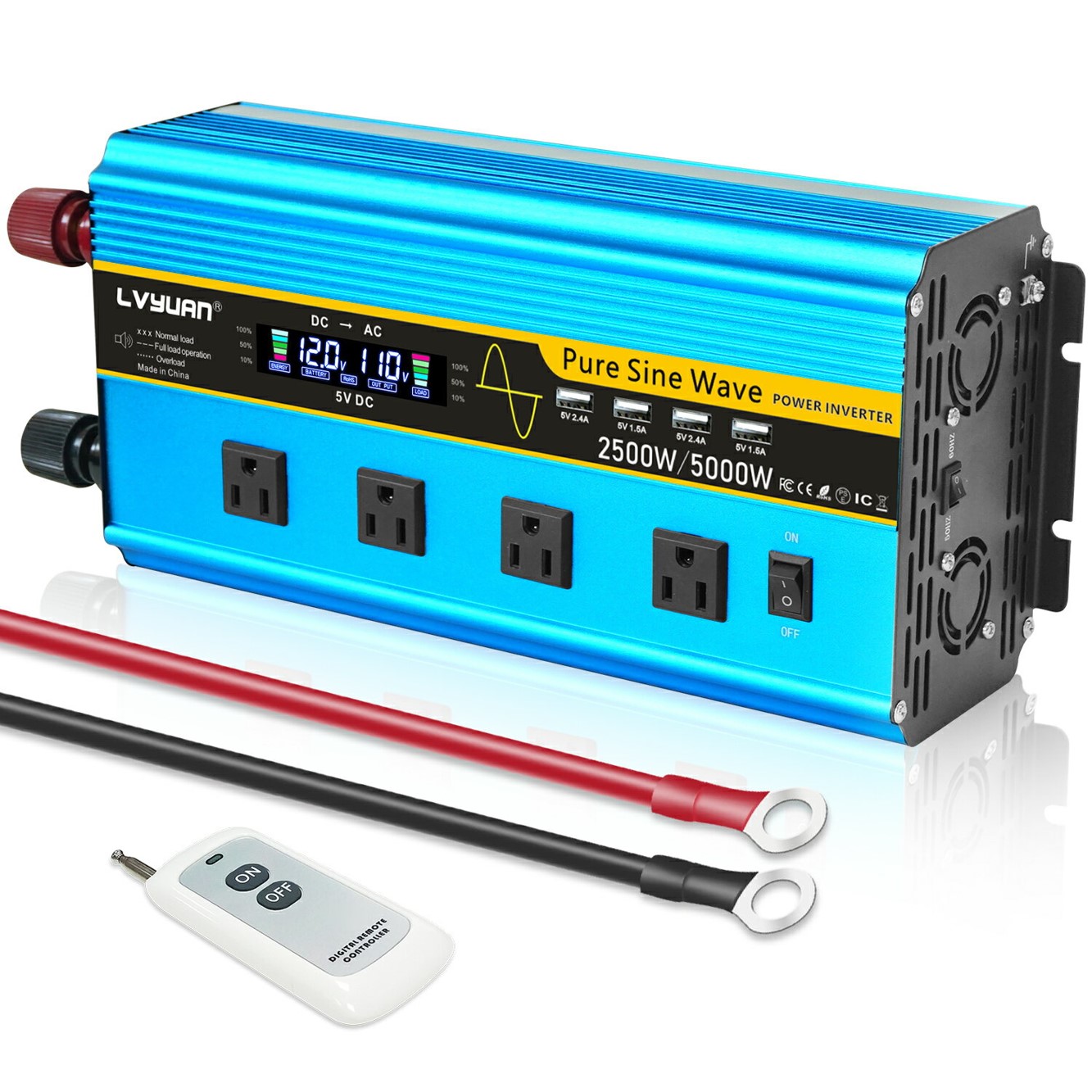 車載インバーター正弦波 12V 2500W - 5000W 液晶 タイガン | イプロス