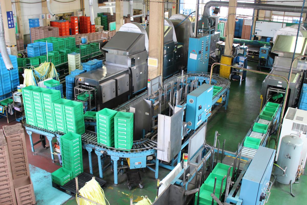 【工場の効率化・省人化】箱洗浄乾燥機ラインのご紹介