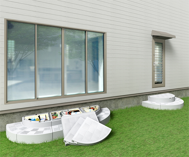 【基礎まわりの段差をおしゃれに解消】ハウスステップRタイプ