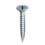 Lightweight ceiling screw with rib.