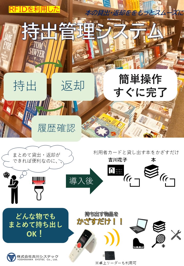 〈図書館・自治体・学校向け〉RFIDを用いた【物品貸出システム】