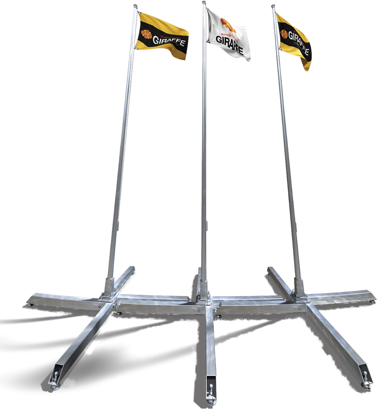 レンタル可動式旗ポール『ジラフポール』