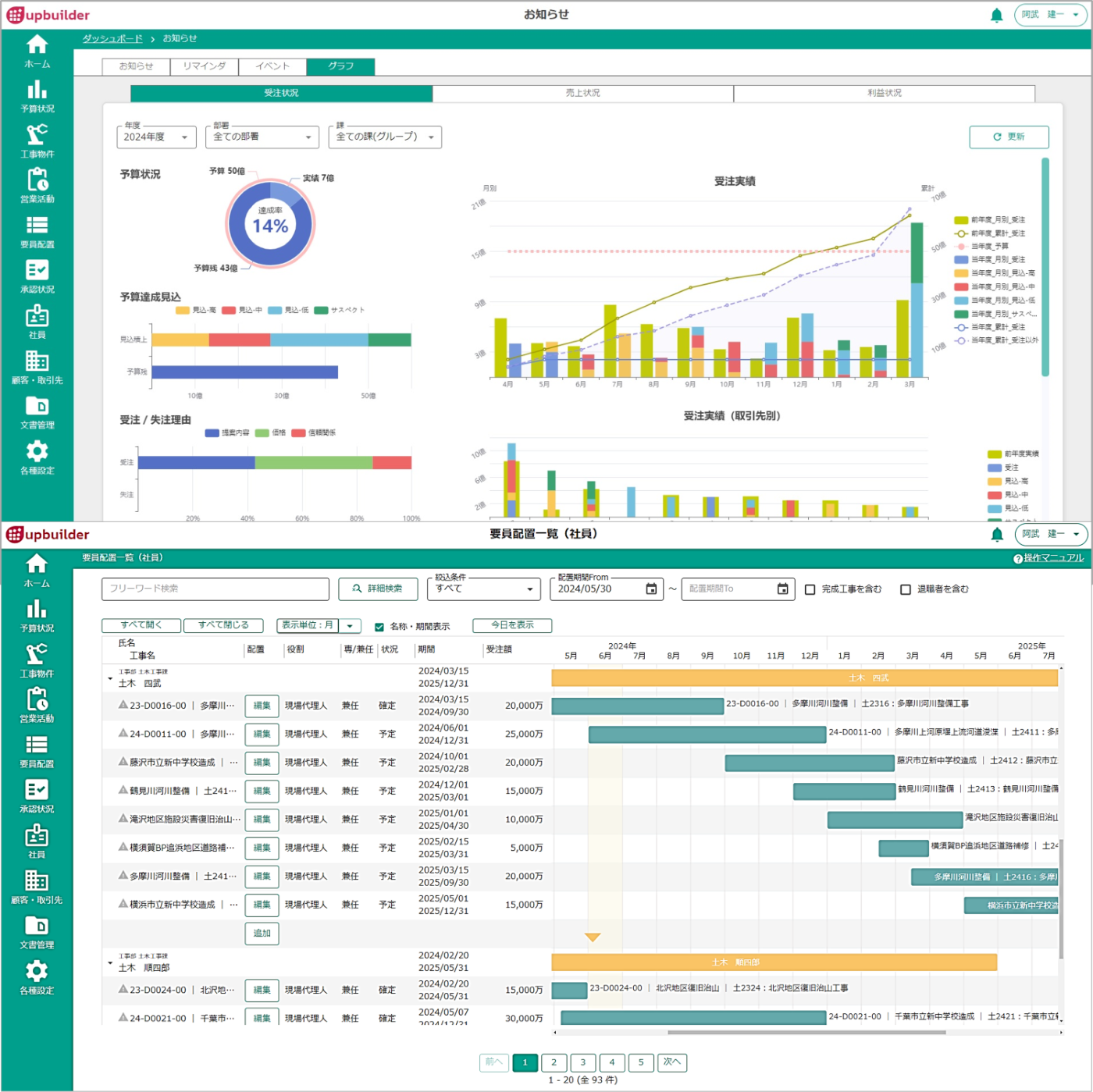 【デモ可能！】建設業DX支援サービス　営業活動管理＆工事物件管理