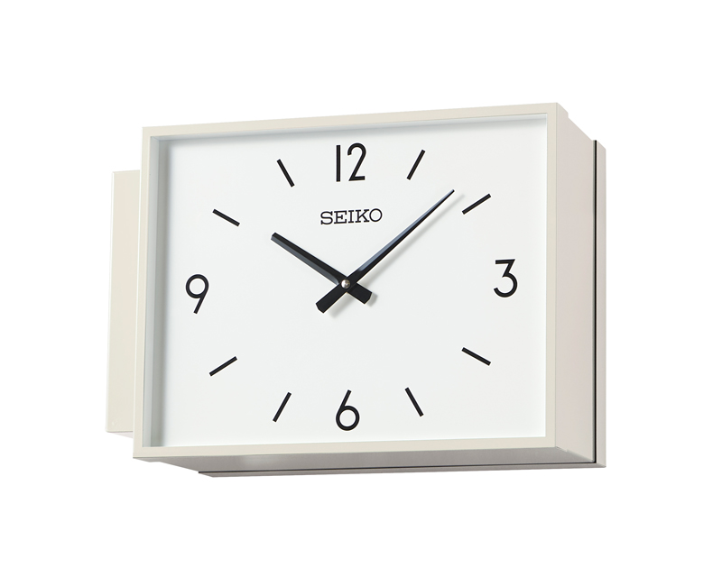 電気子時計　四角型 ≪子時計≫ 屋内 両面吊下型 学校 オフィス 病院 四角 セイコータイム