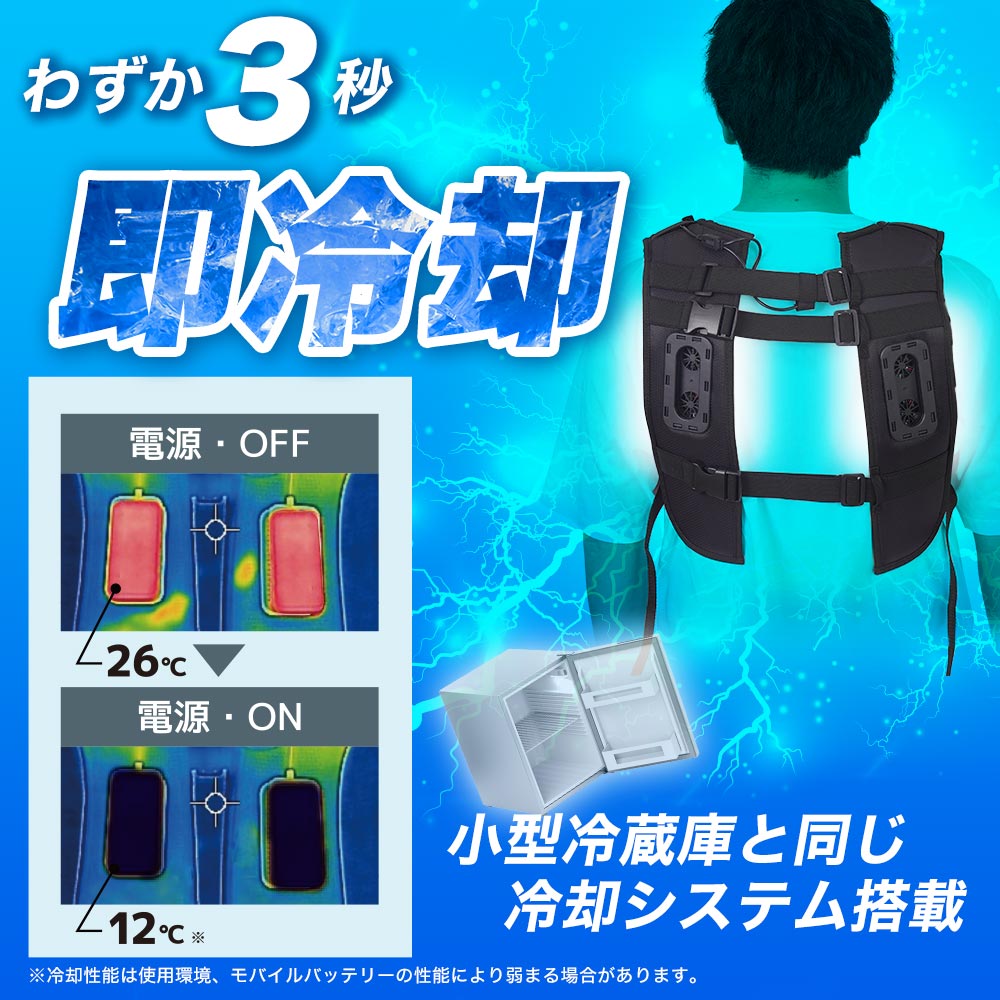ハーネス対応冷蔵ベスト デュアルユニットで強力冷却「ハーネス対応冷蔵ベスト」 | THANKO