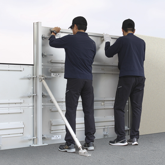 脱着式防水板（止水板）アピアガード「アピアシャット沓摺」設置方法
