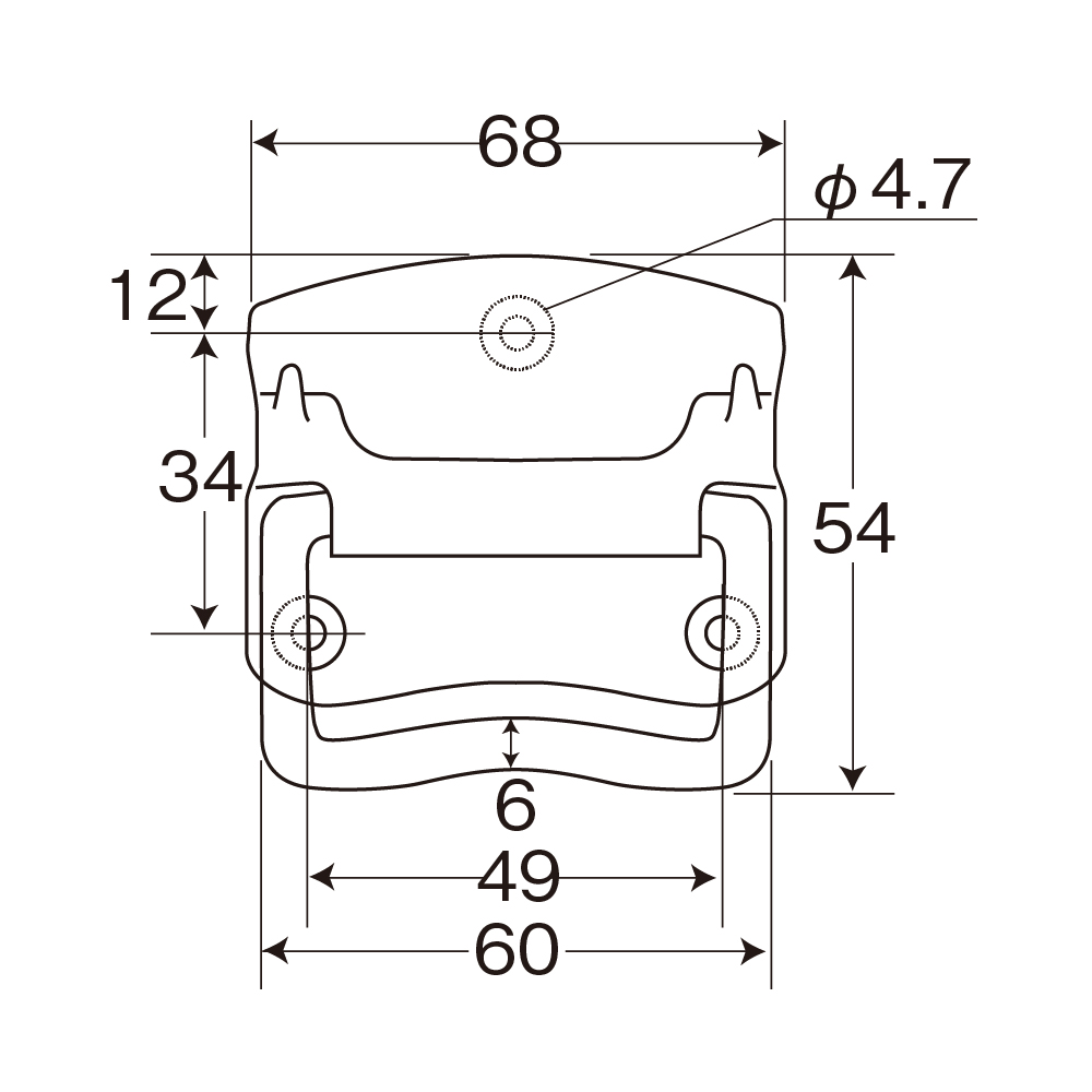 トランク取手(ステンレス製・電着塗装黒・スプリング付) | 清水