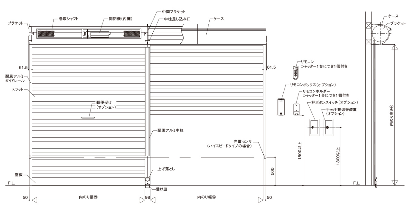 三和シャッター幅250cm✖️高さ240cm ギガワイド・メガワイド・ワイド | 建築・設計／法人のお客様向け商品